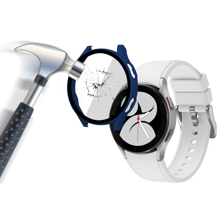 ENKAY Hat-Prince Full Coverage PC Frame + Tempered Glass Protector Composite Case for Samsung Galaxy Watch4 40mm(Dark Blue) - Watch Cases by ENKAY