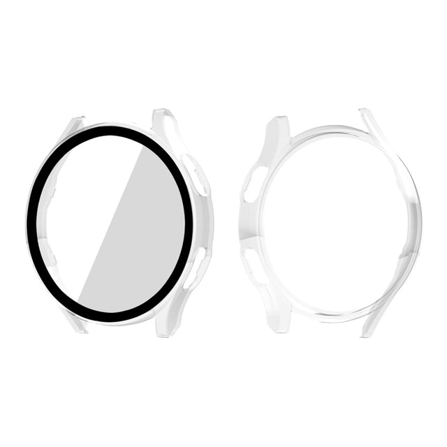 ENKAY Hat-Prince Full Coverage PC Frame + Tempered Glass Protector Composite Case for Samsung Galaxy Watch4 40mm(Transparent) - Watch Cases by ENKAY