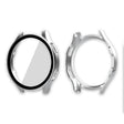 ENKAY Hat-Prince Full Coverage PC Frame + Tempered Glass Protector Composite Case for Samsung Galaxy Watch4 40mm(Silver) - Watch Cases by ENKAY