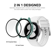 ENKAY Hat-Prince Full Coverage PC Frame + Tempered Glass Protector Composite Case for Samsung Galaxy Watch4 44mm(Black) - Watch Cases by ENKAY