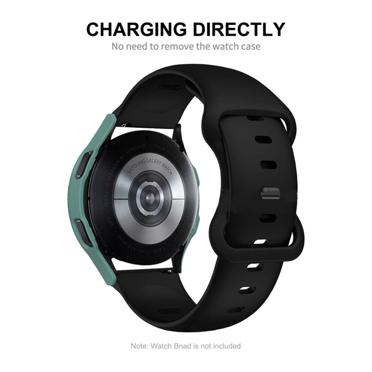 ENKAY Hat-Prince Full Coverage PC Frame + Tempered Glass Protector Composite Case for Samsung Galaxy Watch4 44mm(Black) - Watch Cases by ENKAY