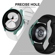 ENKAY Hat-Prince Full Coverage PC Frame + Tempered Glass Protector Composite Case for Samsung Galaxy Watch4 44mm(Black) - Watch Cases by ENKAY