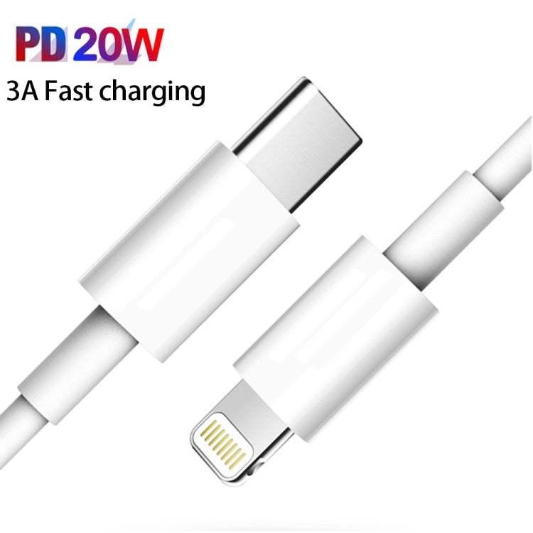 CS-20W Mini Portable PD3.0 + QC3.0 Dual Ports Fast Charger with 3A Type-C to 8 Pin Data Cable(US Plug)
