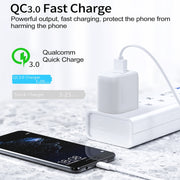 CS-20W Mini Portable PD3.0 + QC3.0 Dual Ports Fast Charger with 3A Type-C to 8 Pin Data Cable(EU Plug)