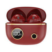 PRO100 TWS Bluetooth 5.2 Noise Canceling Water-resistant Earphones 9D Stereo Sports Headphone with Charging Case(Red)