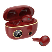 PRO100 TWS Bluetooth 5.2 Noise Canceling Water-resistant Earphones 9D Stereo Sports Headphone with Charging Case(Red)
