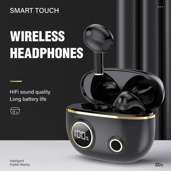 PRO100 TWS Bluetooth 5.2 Noise Canceling Water-resistant Earphones 9D Stereo Sports Headphone with Charging Case(Red)