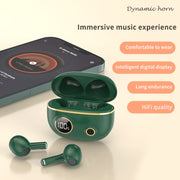 PRO100 TWS Bluetooth 5.2 Noise Canceling Water-resistant Earphones 9D Stereo Sports Headphone with Charging Case(Red)