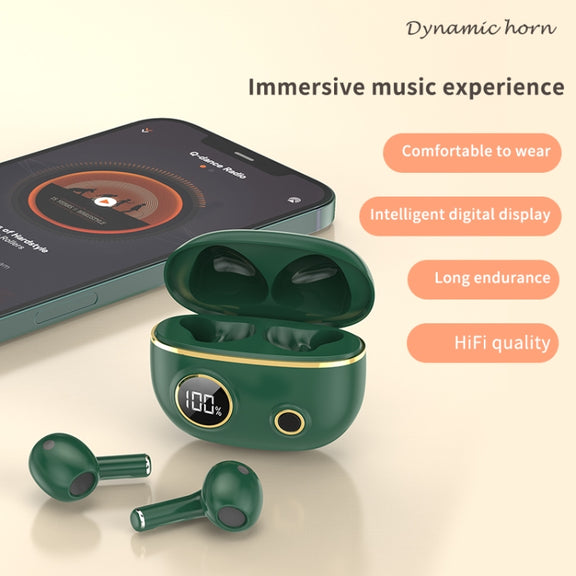PRO100 TWS Bluetooth 5.2 Noise Canceling Water-resistant Earphones 9D Stereo Sports Headphone with Charging Case(Red)