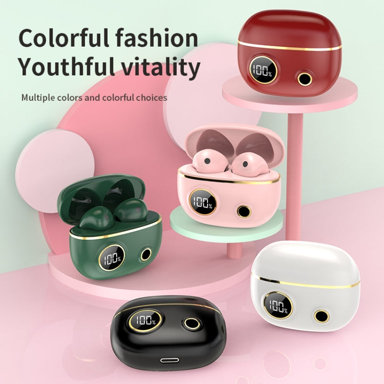 PRO100 TWS Bluetooth 5.2 Noise Canceling Water-resistant Earphones 9D Stereo Sports Headphone with Charging Case(Red)