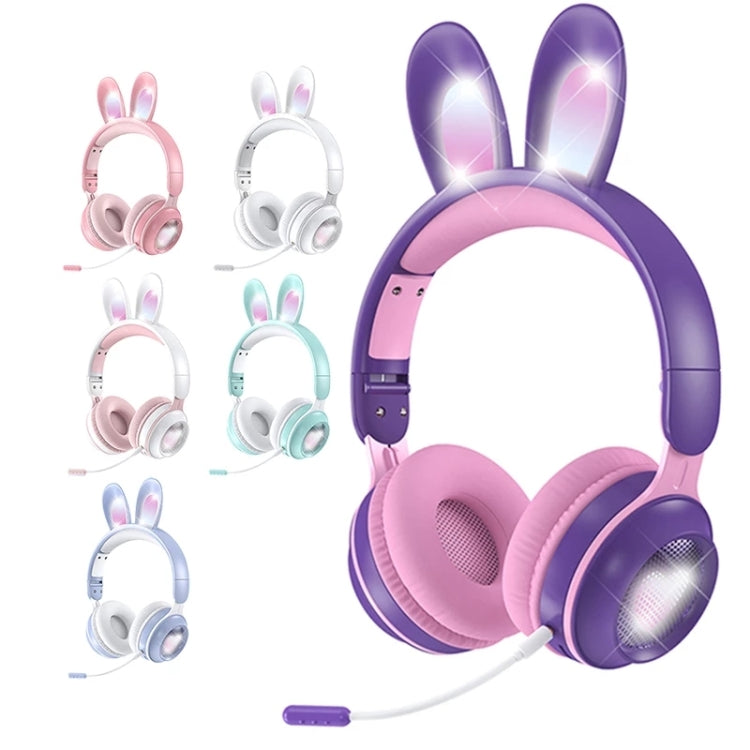 KE-01 Rabbit Ear Wireless Bluetooth 5.0 Stereo Music Foldable Headset with Mic For PC(Sky Blue) - Headset & Headphone by PMC TechLife | Online Shopping South Africa | PMC TechLife