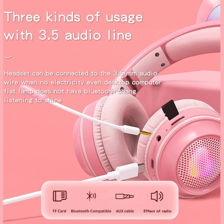 KE-01 Rabbit Ear Wireless Bluetooth 5.0 Stereo Music Foldable Headset with Mic For PC(Sky Blue) - Headset & Headphone by PMC TechLife | Online Shopping South Africa | PMC TechLife
