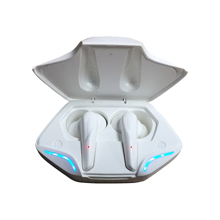 TWS-G11 Bluetooth 5.0 Low Latency TWS Stereo Gaming Earphone with Cool LED(White) - TWS Earphone by PMC TechLife | Online Shopping South Africa | PMC TechLife
