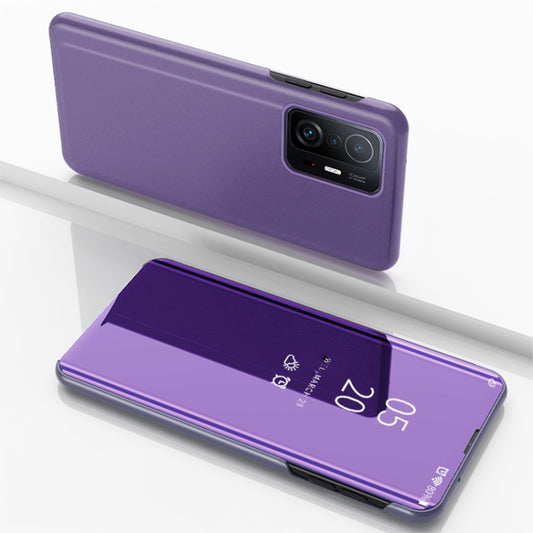 For Xiaomi Mi 11T / 11T Pro Plated Mirror Horizontal Flip Leather Case with Holder(Purple Blue) - free shipping - PMC Jewellery - Order now!