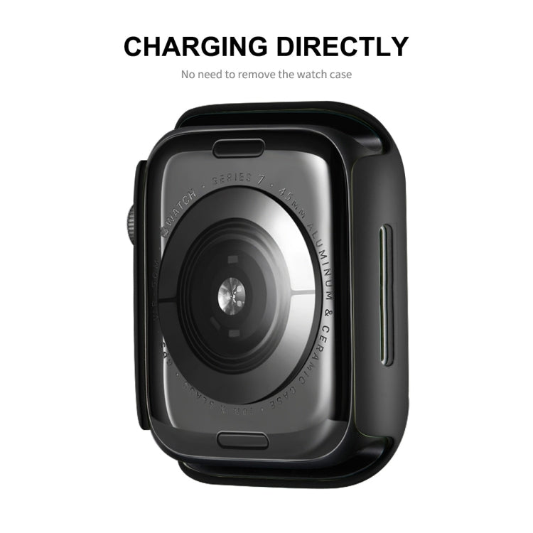 ENKAY Hat-Prince 2 in 1 PC Frame + 9H Tempered Glass Protector Full Coverage Case For Apple Watch Series 8 / 7 41mm(White) - Watch Cases by ENKAY | Online Shopping South Africa | PMC TechLife | Buy Now Pay Later Mobicred