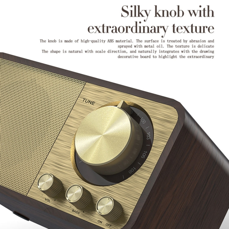 OneDer JY-66 Wooden Wireless BT5.0 Retro Classic Speaker FM Radio Support TF / U-Disk / AUX - free shipping - PMC TechLife - Order now!