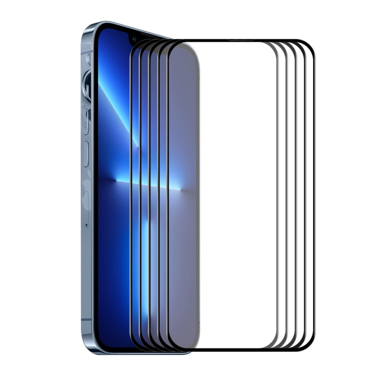 For iPhone 13 / 13 Pro 5pcs ENKAY Hat-Prince Full Glue Tempered Glass 6D Full Coverage Anti-scratch Protector - iPhone 13 Pro Tempered Glass by ENKAY | Online Shopping South Africa | PMC TechLife | Buy Now Pay Later Mobicred