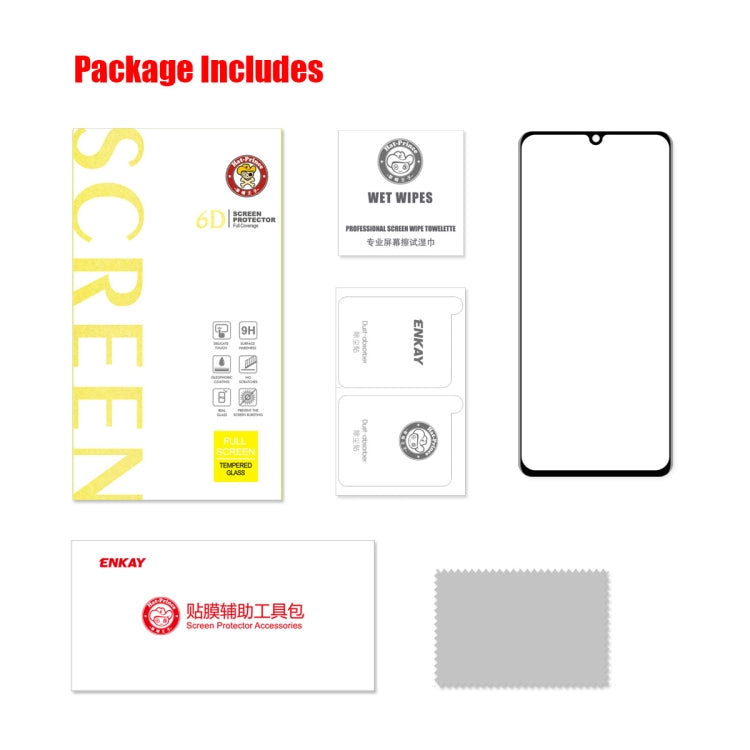 For Samsung Galaxy A32 4G ENKAY Hat-Prince Full Glue Tempered Glass 6D Full Coverage Anti-scratch Protector