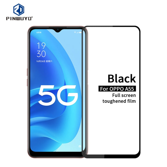 For OPPO A55 5G PINWUYO 9H 2.5D Full Screen Tempered Glass Film(Black)