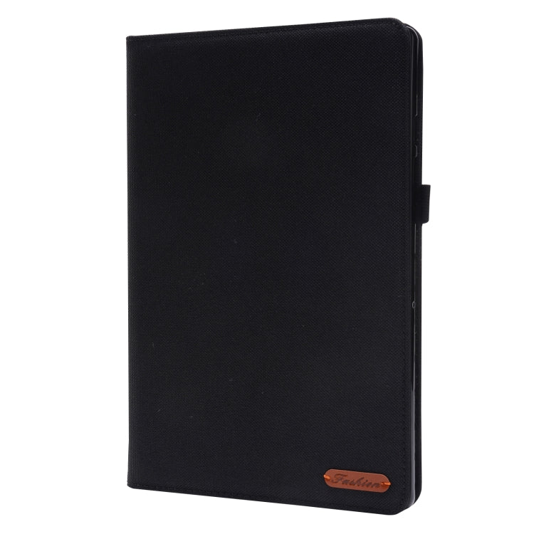 For Samsung Galaxy Tab A8 10.5 2021 Horizontal Flip Fabric PU Leather Tablet Case with Card Slots & Holder(Black) - Other Galaxy Tab PC by PMC TechLife | Online Shopping South Africa | PMC TechLife