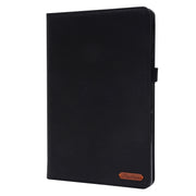 For Samsung Galaxy Tab A8 10.5 2021 Horizontal Flip Fabric PU Leather Tablet Case with Card Slots & Holder(Black)