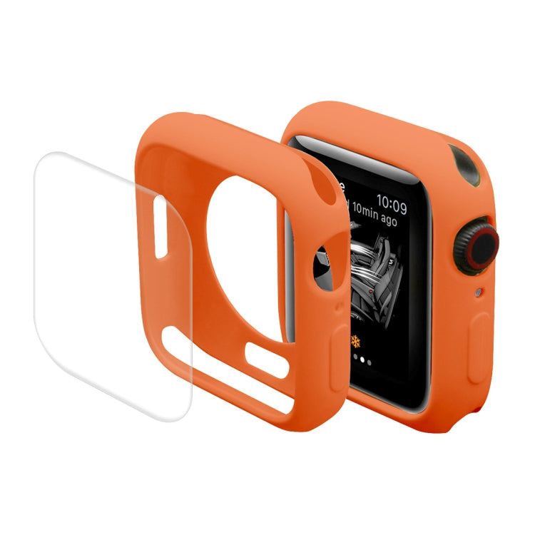 ENKAY Hat-Prince Protective TPU Watch Case + Full Coverage PET Screen Protector Film For Apple Watch Series 8 / 7 41mm(Orange) - free shipping - PMC TechLife - Order now!