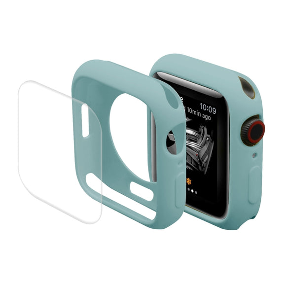 ENKAY Hat-Prince Protective TPU Watch Case + Full Coverage PET Screen Protector Film For Apple Watch Series 8 / 7 41mm(Green) - Watch Cases by ENKAY