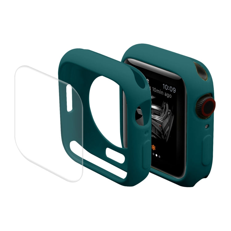 ENKAY Hat-Prince Protective TPU Watch Case + Full Coverage PET Screen Protector Film For Apple Watch Series 8 / 7 41mm(Dark Green) - free shipping - PMC TechLife - Order now!