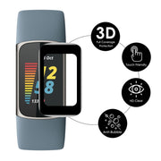 For Fitbit Charge 5 / Charge 6 5pcs ENKAY Hat-Prince 3D Curved Edge PC Edge PMMA HD Screen Film