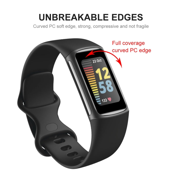 For Fitbit Charge 5 / Charge 6 10pcs ENKAY Hat-Prince 3D Curved Edge PC Edge PMMA HD Screen Film