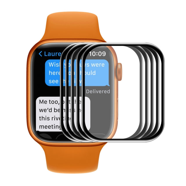 5 PCS ENKAY Hat-Prince 3D Curved Edge Full Coverage Full Tempered Glass HD Screen Protector Film For Apple Watch Series 7 41mm(Black)