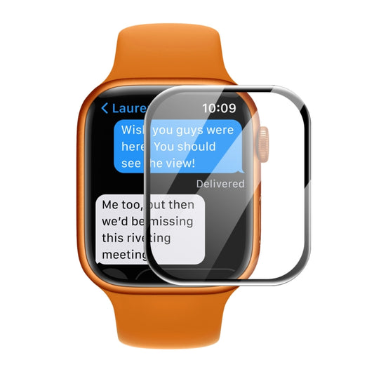 1 PC ENKAY Hat-Prince 3D Curved Edge Full Coverage Full Tempered Glass HD Screen Protector Film For Apple Watch Series 7 45mm(Black) - Screen Protector by ENKAY | Online Shopping South Africa | PMC Jewellery | Buy Now Pay Later Mobicred