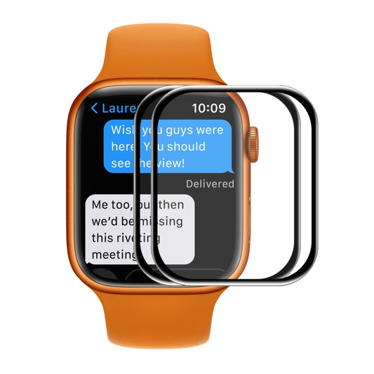 2 PCS ENKAY Hat-Prince 3D Curved Edge Full Coverage Full Tempered Glass HD Screen Protector Film For Apple Watch Series 7 45mm(Black) - Screen Protector by ENKAY | Online Shopping South Africa | PMC Jewellery | Buy Now Pay Later Mobicred