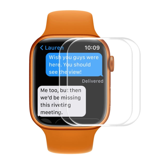 2 PCS ENKAY Hat-Prince 3D Curved Edge Full Coverage Full Tempered Glass HD Screen Protector Film For Apple Watch Series 7 45mm(Transparent)