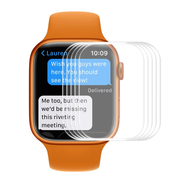 5 PCS ENKAY Hat-Prince 3D Curved Edge Full Coverage Full Tempered Glass HD Screen Protector Film For Apple Watch Series 7 45mm(Transparent)
