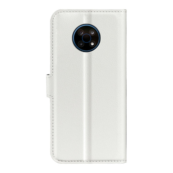 For Nokia G50 Litchi Texture Horizontal Flip Protective Case with Holder & Card Slots & Wallet(White)
