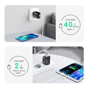 PD25W USB-C / Type-C + QC3.0 USB Dual Ports Fast Charger, EU Plug(White)