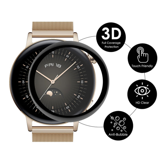5 PCS For Huawei Watch GT 3 42mm ENKAY Hat-Prince Full Coverage 3D Curved Soft PC Edge + PMMA HD Screen Protector Film