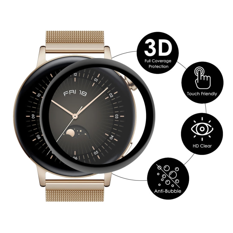 5 PCS For Huawei Watch GT 3 42mm ENKAY Hat-Prince Full Coverage 3D Curved Soft PC Edge + PMMA HD Screen Protector Film