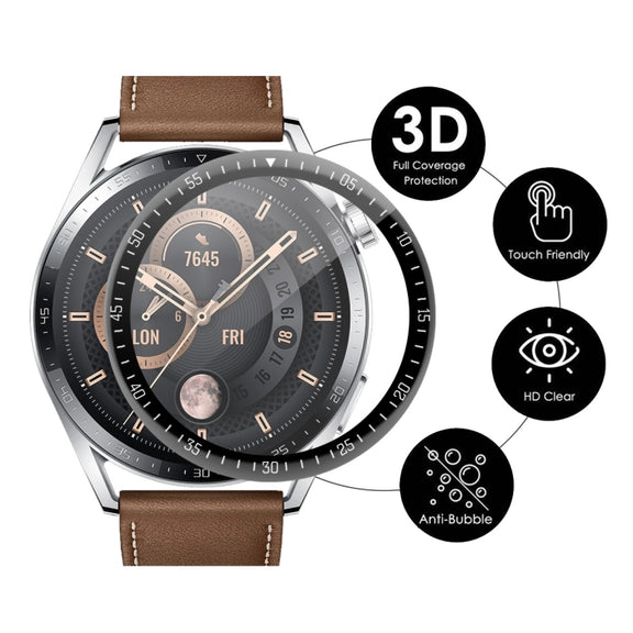 2 PCS For Huawei Watch GT 3 46mm ENKAY Hat-Prince Full Coverage 3D Curved Soft PC Edge + PMMA HD Screen Protector Film