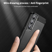 For Samsung Galaxy S22 5G MOFI Gentleness Series Brushed Texture Carbon Fiber Soft TPU Case(Black)