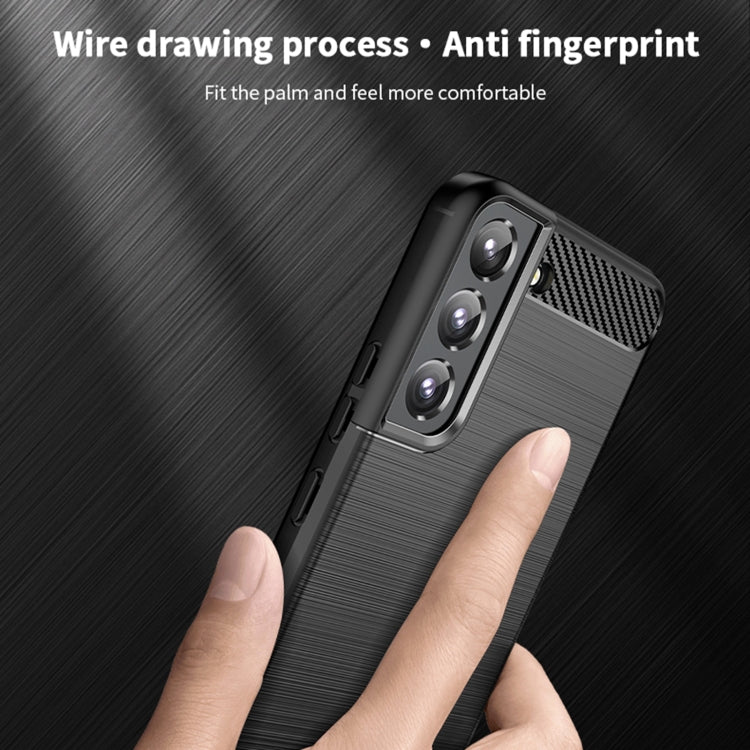 For Samsung Galaxy S22+ 5G MOFI Gentleness Series Brushed Texture Carbon Fiber Soft TPU Case(Black)