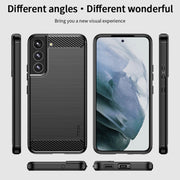 For Samsung Galaxy S22+ 5G MOFI Gentleness Series Brushed Texture Carbon Fiber Soft TPU Case(Black)