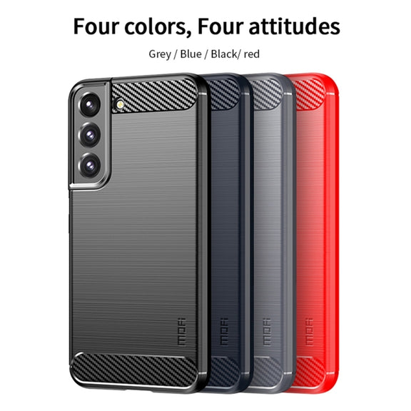 For Samsung Galaxy S22+ 5G MOFI Gentleness Series Brushed Texture Carbon Fiber Soft TPU Case(Black)