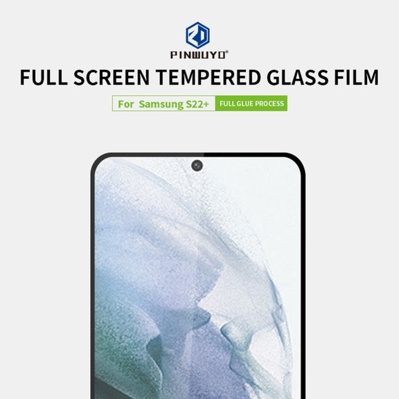 For Samsung Galaxy S22+ 5G PINWUYO 0.18mm Ultra-thin 9H 2.5D Full Screen Tempered Glass Film(Black)