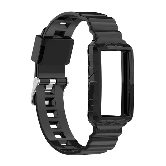 For Fitbit Charge 4 SE Silicone One Body Armor Watch Band(Black) - Watch Bands by PMC Jewellery | Online Shopping South Africa | PMC Jewellery | Buy Now Pay Later Mobicred