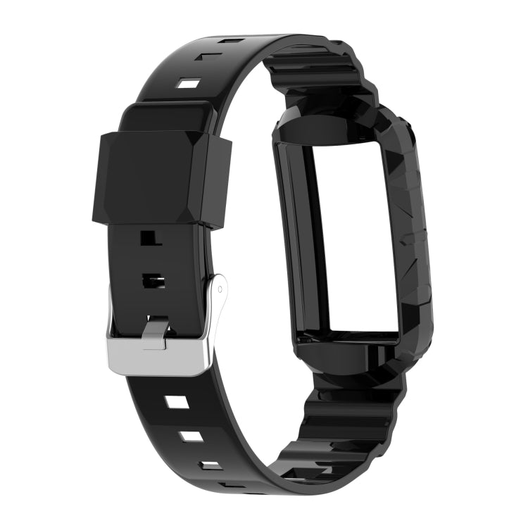 For Fitbit Charge 4 SE Silicone One Body Armor Watch Band(Black) - Watch Bands by PMC TechLife | Online Shopping South Africa | PMC TechLife | Buy Now Pay Later Mobicred