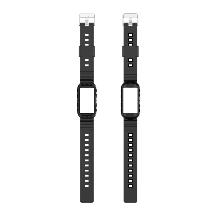For Fitbit Charge 4 SE Silicone One Body Armor Watch Band(Black) - Watch Bands by PMC TechLife | Online Shopping South Africa | PMC TechLife | Buy Now Pay Later Mobicred