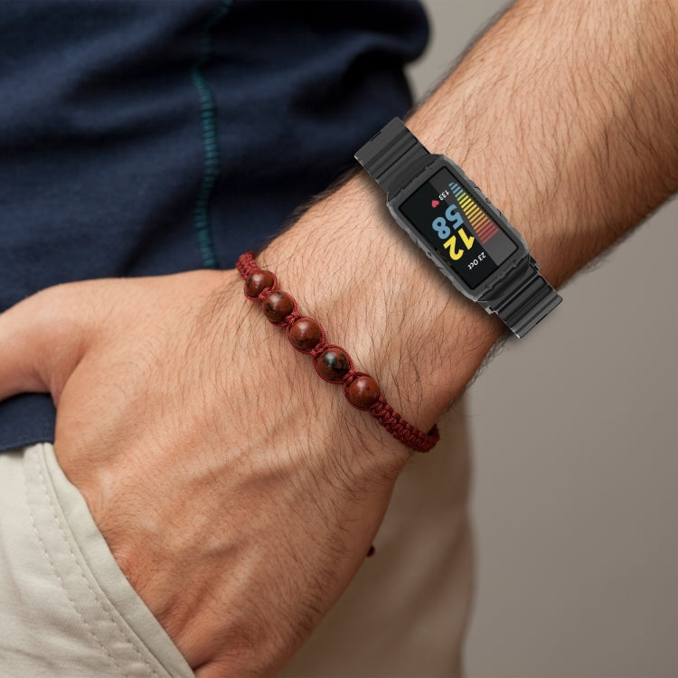 For Fitbit Charge 4 SE Silicone One Body Armor Watch Band(Black) - Watch Bands by PMC Jewellery | Online Shopping South Africa | PMC Jewellery | Buy Now Pay Later Mobicred
