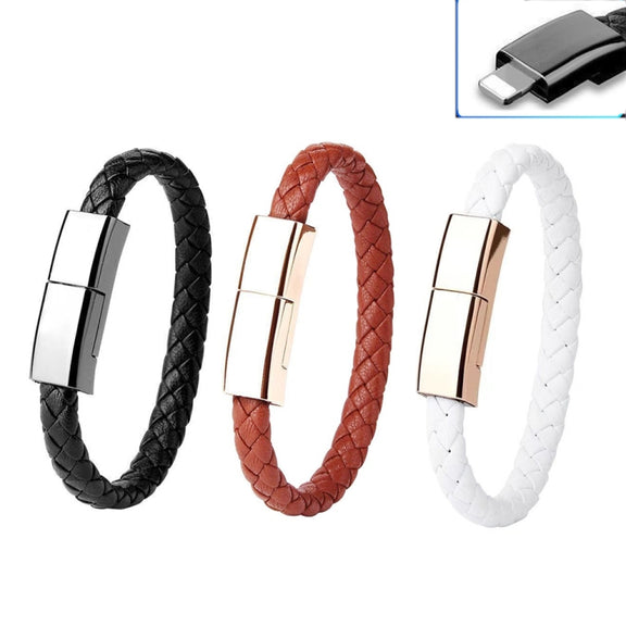 XJ-73 20cm USB to 8 Pin Bracelet Charging Data Cable(Black)